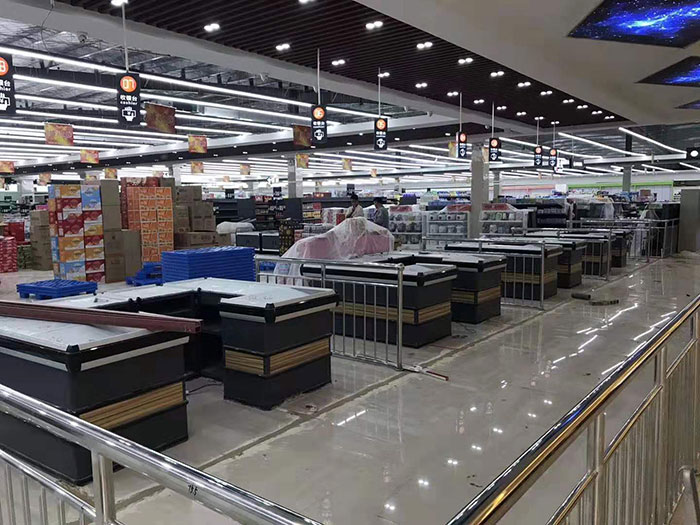 商丘虞城木兰家天下购物广场超市货架案例收银区